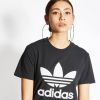 Adidas Trefoil Dames T Shirts Black 100% Katoen online kopen