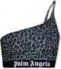 Palm Angels One shoulder crop top met panterprint en logoband online kopen