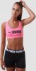 Puma fit medium impact sportbh roze/zwart dames online kopen
